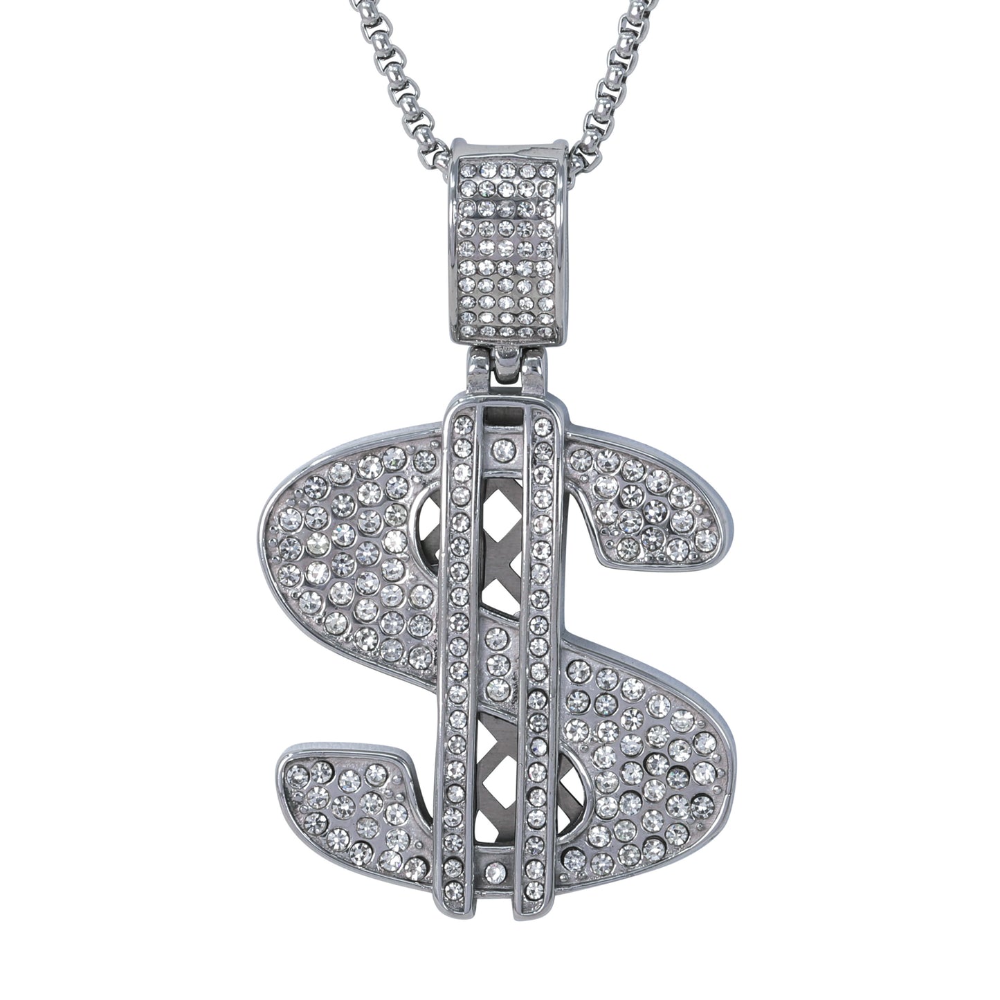 Large Money Necklace with 3mm Round Box Chain 24" - SCP-3066**
