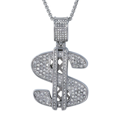 Large Money Necklace with 3mm Round Box Chain 24" - SCP-3066**