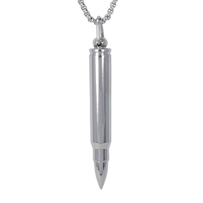 Large Bullet Necklace with 3mm Round Box Chain 24" - SCP-3074**