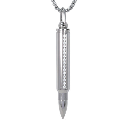 Large Bullet Necklace with 3mm Round Box Chain 24" - SCP-3075