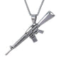 Large Gun Necklace with 3mm Round Box Chain 24" - SCP-3077