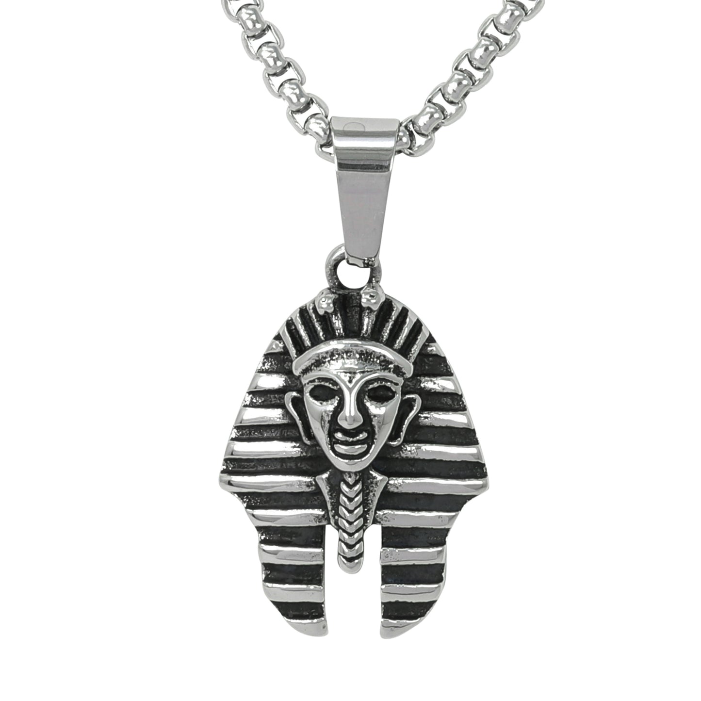 Large Egyptian Necklace with 3mm Round Box Chain 24" - SCP-3079**