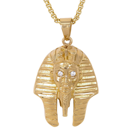 Large Egyptian Necklace with 3mm Round Box Chain 24" - SCP-3080**