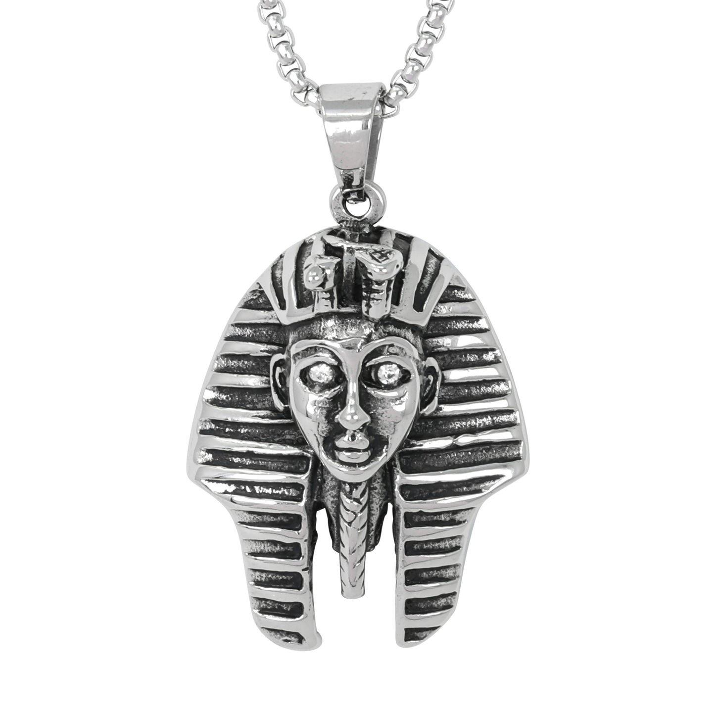 Large Egyptian Necklace with 3mm Round Box Chain 24" - SCP-3080**