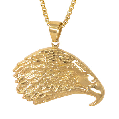 Large Eagle Necklace with 3mm Round Box Chain 24" - SCP-3081**