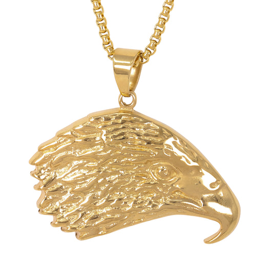 Large Eagle Necklace with 3mm Round Box Chain 24" - SCP-3081**