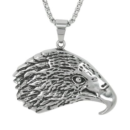 Large Eagle Necklace with 3mm Round Box Chain 24" - SCP-3081**