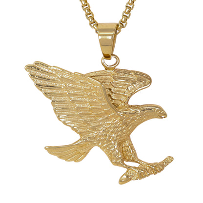 Large Eagle Necklace with 3mm Round Box Chain 24" - SCP-3082**