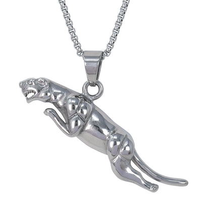 Large Jaguar Necklace with 3mm Round Box Chain 24" - SCP-3083**