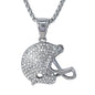 Large Football Necklace with 3mm Round Box Chain 24" - SCP-3084