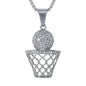 Large Basketball Necklace with 3mm Round Box Chain 24" - SCP-3086