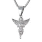 Large Angel Necklace with 3mm Round Box Chain 24" - SCP-3088**