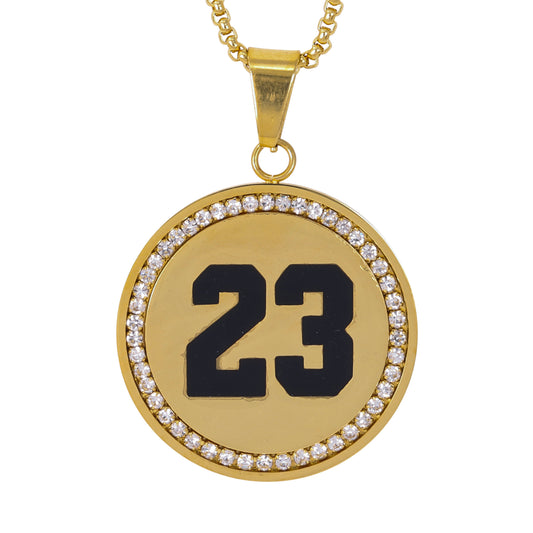 Large 23 Necklace with 3mm Round Box Chain 24" - SCP-3107