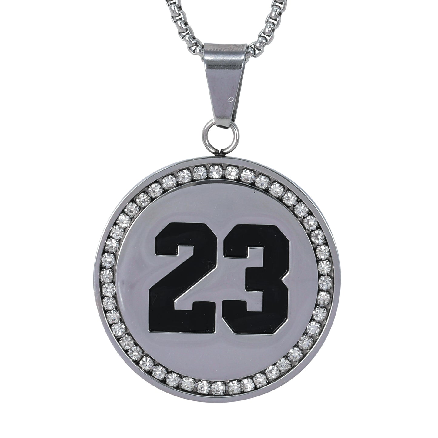 Large 23 Necklace with 3mm Round Box Chain 24" - SCP-3107