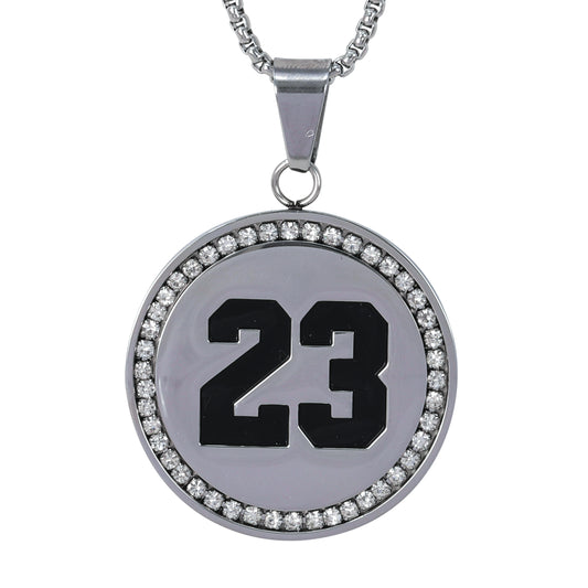 Large 23 Necklace with 3mm Round Box Chain 24" - SCP-3107