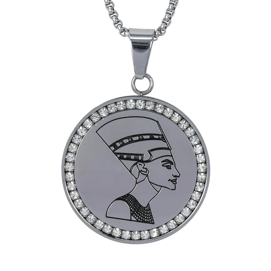 Large Egyptian Necklace with 3mm Round Box Chain 24" - SCP-3109**