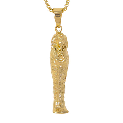 Large Egyptian Necklace with 3mm Round Box Chain 24" - SCP-3110**