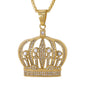 Large Crown Necklace with 3mm Round Box Chain 24" - SCP-3114**