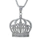Large Crown Necklace with 3mm Round Box Chain 24" - SCP-3114**