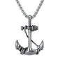 Large Anchor Necklace with 3mm Round Box Chain 24" - SCP-3115**
