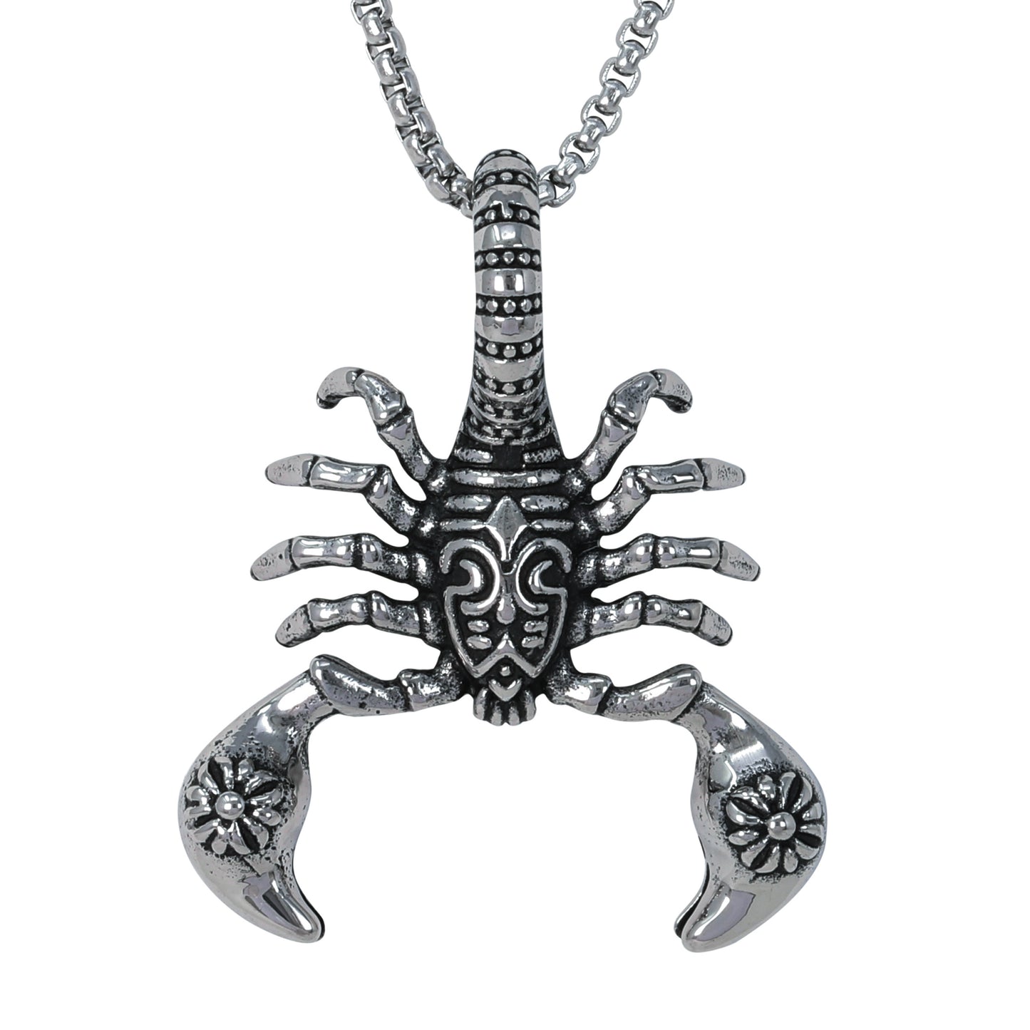Large Scorpio Necklace with 3mm Round Box Chain 24" - SCP-3116**