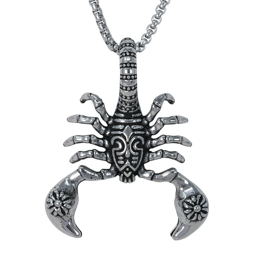 Large Scorpio Necklace with 3mm Round Box Chain 24" - SCP-3116**
