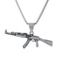 Large Gun Necklace with 3mm Round Box Chain 24" - SCP-3118