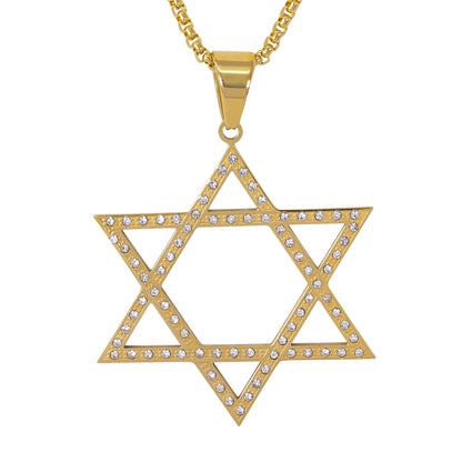 Large Star Necklace with 3mm Round Box Chain 24" - SCP-3124**