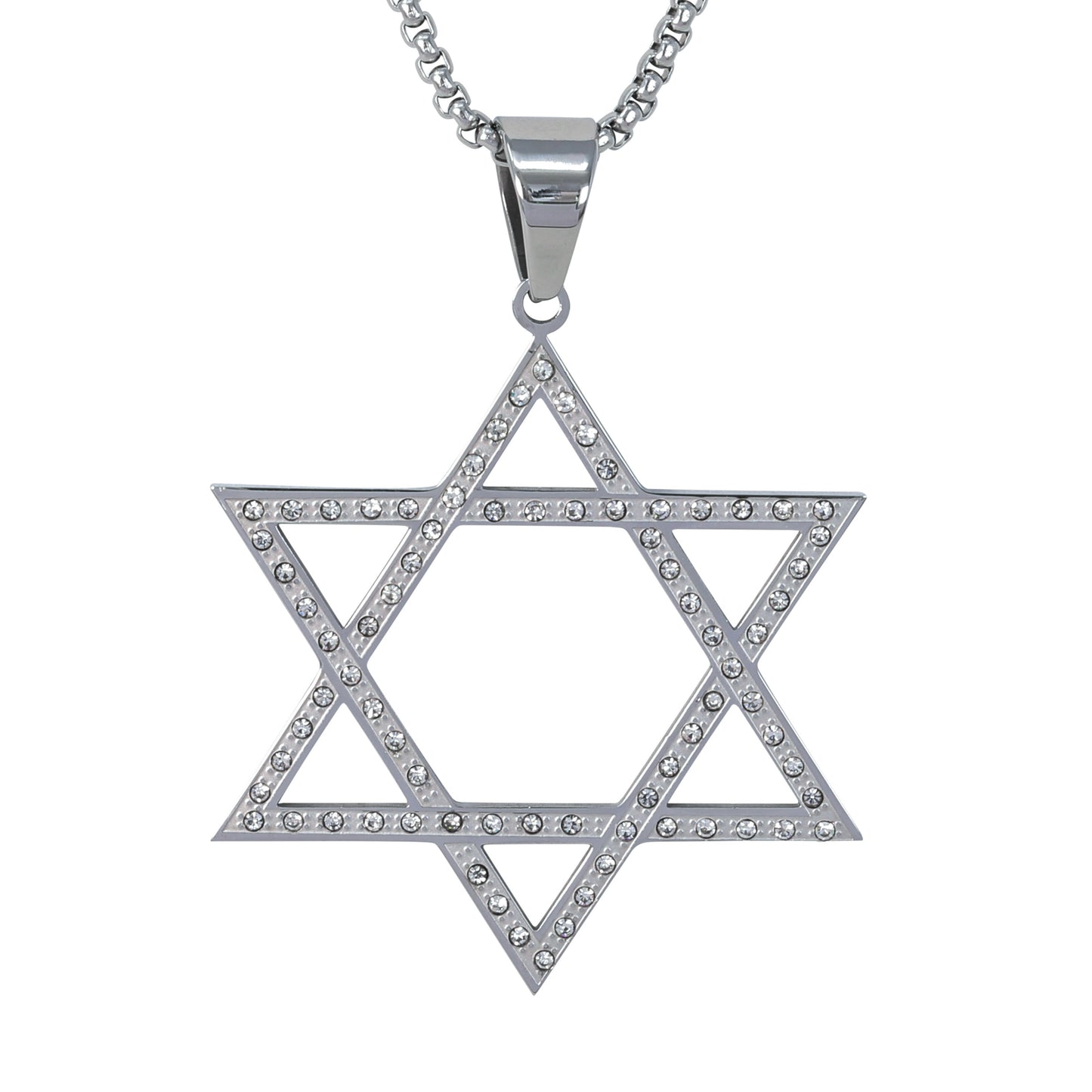 Large Star Necklace with 3mm Round Box Chain 24" - SCP-3124**