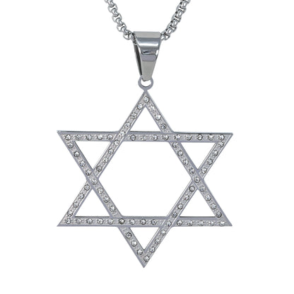 Large Star Necklace with 3mm Round Box Chain 24" - SCP-3124**