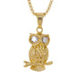 Large Owl Necklace with 3mm Round Box Chain 24" - SCP-3126**