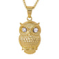 Large Owl Necklace with 3mm Round Box Chain 24" - SCP-3127**