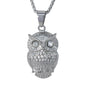 Large Owl Necklace with 3mm Round Box Chain 24" - SCP-3127**