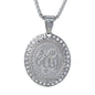 Large Islamic Necklace with 3mm Round Box Chain 24" - SCP-3128