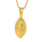 Large Football Necklace with 3mm Round Box Chain 24" - SCP-3130**