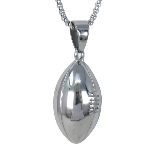 Large Football Necklace with 3mm Round Box Chain 24" - SCP-3130**