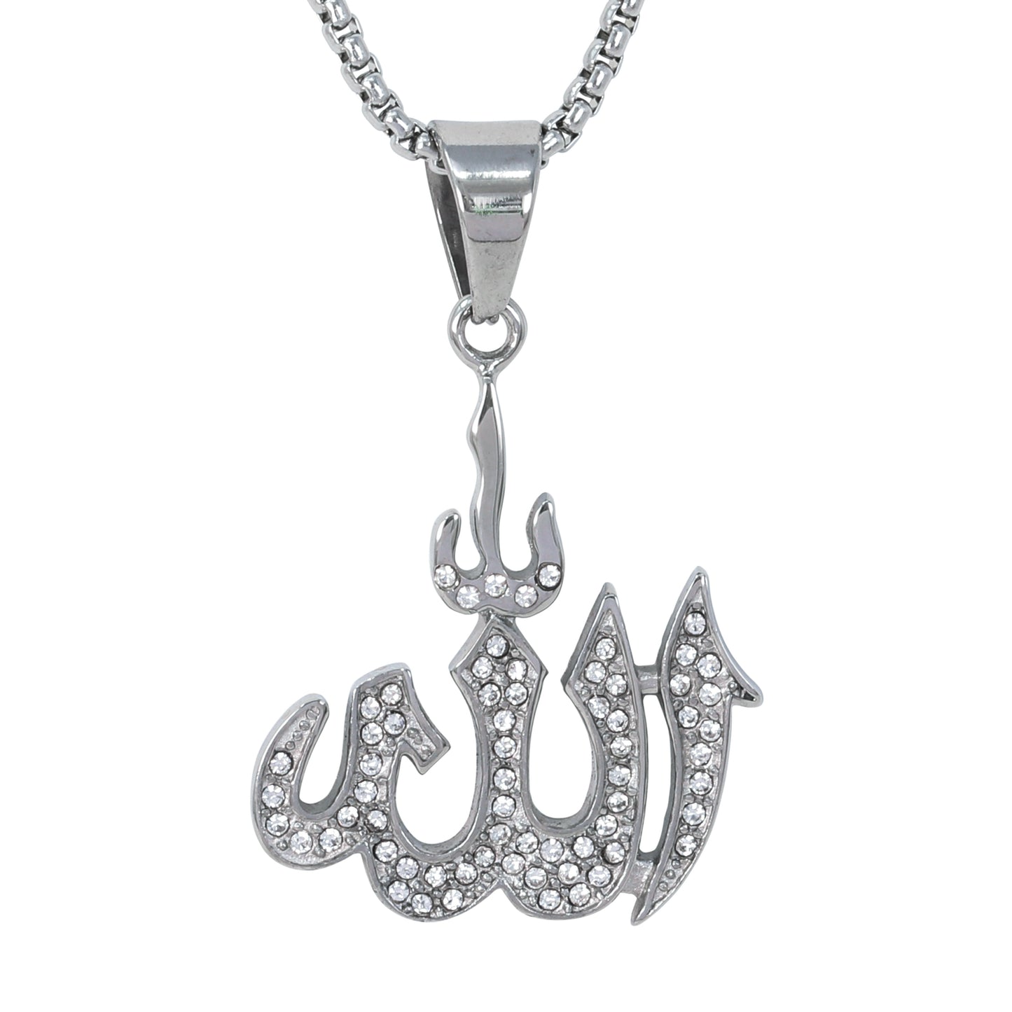 Large Islamic Necklace with 3mm Round Box Chain 24" - SCP-3137