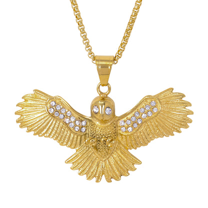 Large Owl Necklace with 3mm Round Box Chain 24" - SCP-3138**