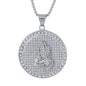 Large Praying Hands Necklace with 3mm Round Box Chain 24" - SCP-3139