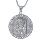 Large Jesus Necklace with 3mm Round Box Chain 24" - SCP-3140