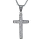 Large Iced Cross Necklace with 3mm Round Box Chain 24" - SCP-3141**