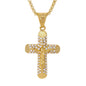 Large Iced Crucifix Necklace with 3mm Round Box Chain 24" - SCP-3143**