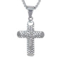Large Iced Crucifix Necklace with 3mm Round Box Chain 24" - SCP-3143**