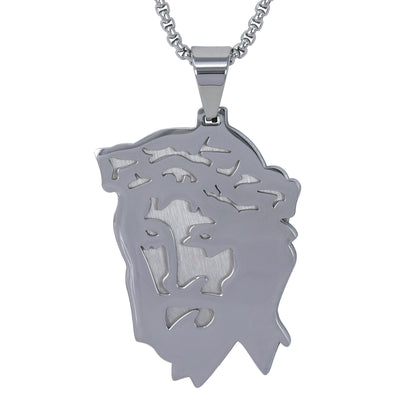 Large Jesus Necklace with 3mm Round Box Chain 24" - SCP-3147**