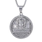 Large Jesus Necklace with 3mm Round Box Chain 24" - SCP-3151**