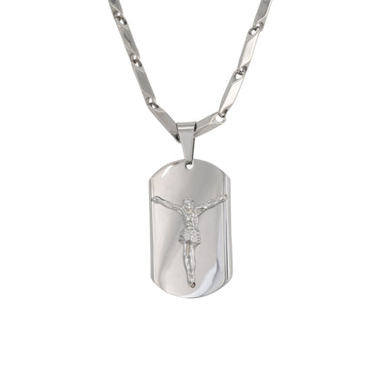 Large Jesus Necklace with 4mm Bullet Chain 24" - SCP-702**