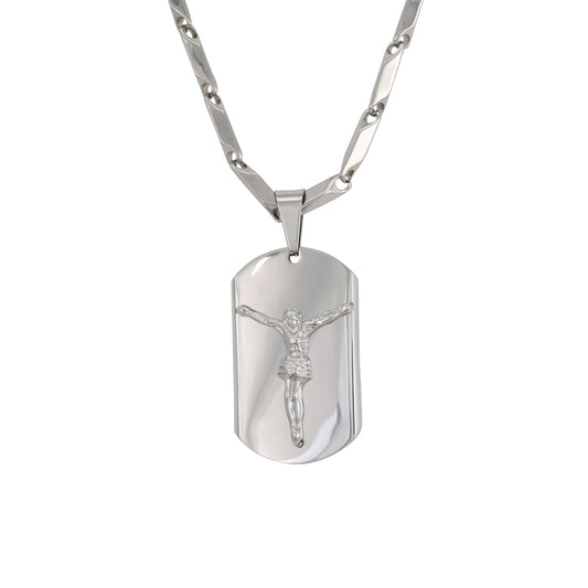 Large Jesus Necklace with 4mm Bullet Chain 24" - SCP-702**