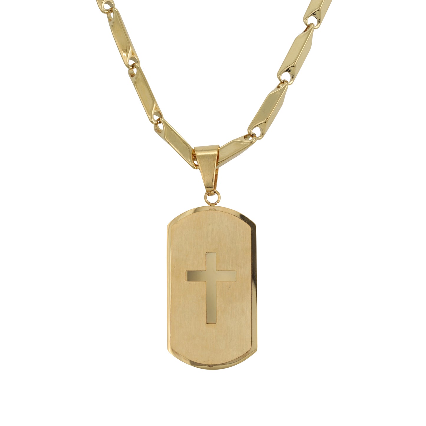Large Cross Necklace with 4mm Bullet Chain 24" - SCP-704**