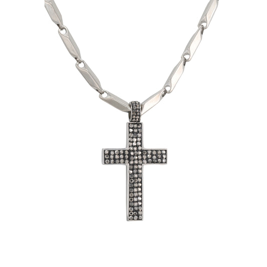 Large Cross Necklace with 4mm Bullet Chain 24" - SCP-707**