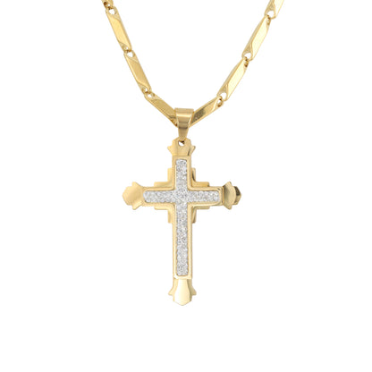 Large Cross Necklace with 4mm Bullet Chain 24" - SCP-713**